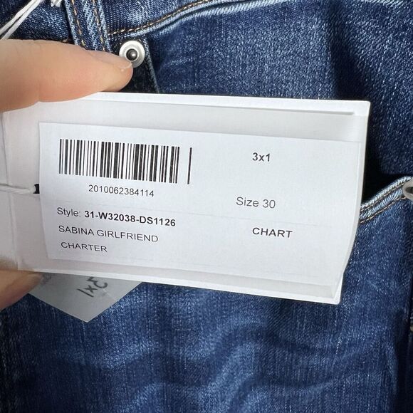 3X1 SABINA GIRLFRIEND JEANS SIZE 30 MID RISE CROPPED BOYFRIEND FIT NEW WITH TAGS - Picture 10 of 15